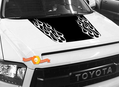 Hood Fire graphics Sticker Decal for TOYOTA TUNDRA 2014 2015 2016 2017 2018 #7
