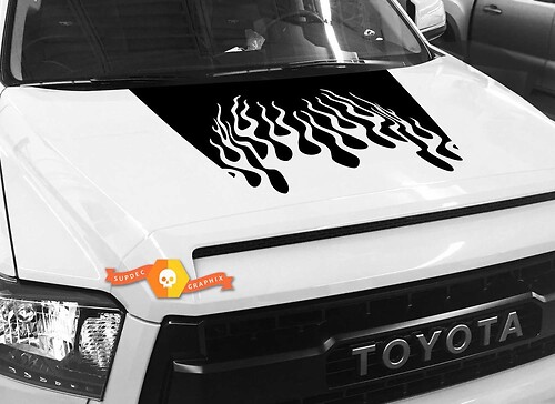 Hood Fire graphics Sticker Decal for TOYOTA TUNDRA 2014 2015 2016 2017 2018 #10
