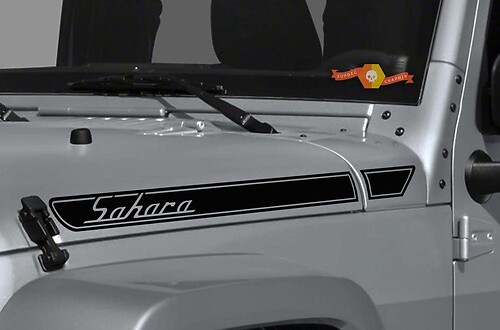 2 Jeep Wrangler Sahara Retro CJ TJ YK JK XJ Vinyl Sticker Decal
