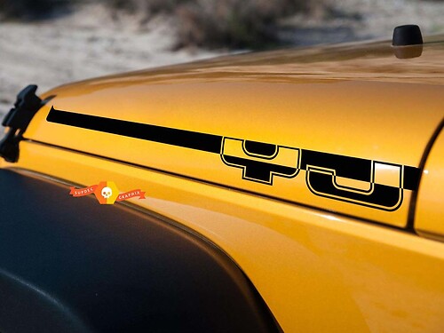 87-95 Jeep Wrangler YJ Hood Decal Stripe Sticker Package Set Kit