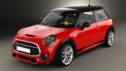 Mini Cooper S F56 2014-2018 - side stripes graphics Mini lettering porsche style
