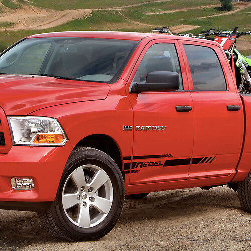 Dodge Ram mk4 2010-2018 1500 side graphics stripe Sticker Decal style 1