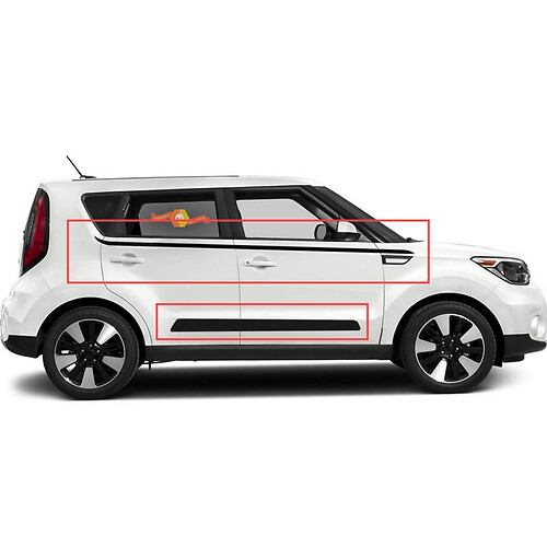Side pin stripe and Doors side Sticker Decal graphics for Kia Soul