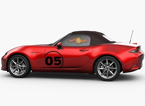 Mazda MX5 Miata door panel side graphics Sticker Decal racing number