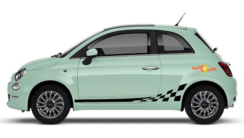 Fiat 500 ABARTH Checkered Flag Sticker Decal side Graphics stripes
