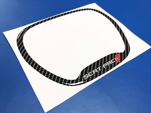 Steering WHEEL TRIM Ring Scatpack Red stripes Carbon Fiber domed Sticker Decal Dodge Charger Challenger Daytona