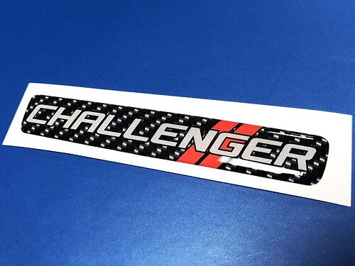 One Steering Wheel Challenger Carbon Fiber emblem domed Sticker Decal style