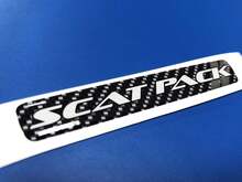 One Steering Wheel Scatpack Grey stripes Carbon Fiber emblem domed Sticker Decal style 2