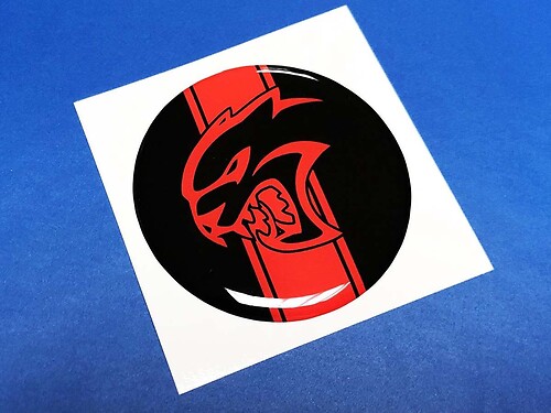 Hellcat Fuel Door Insert emblem domed Sticker Decal for Challenger