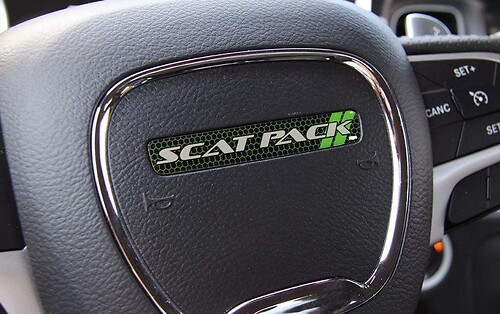 Steering Wheel Scat Pack Lime emblem domed Sticker Decal Challenger Charger Scatpack