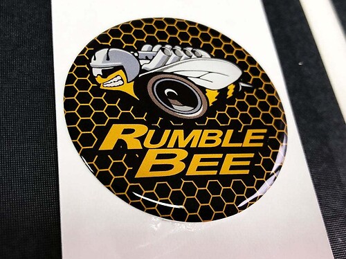 Start engine button Rumble Bee emblem domed Stickers Decals