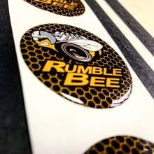 Start engine button Rumble Bee emblem domed Stickers Decals 2