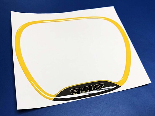 Steering WHEEL TRIM RING 392 Yellow emblem domed Sticker Decal Challenger Charger
