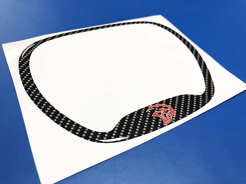 Steering WHEEL TRIM Ring Hellcat Red Carbon Fiber domed Sticker Decal Dodge