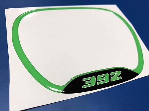 Steering WHEEL TRIM RING 392 Green Lime emblem domed Sticker Decal Challenger Charger Dodge