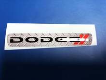 Steering Wheel Logo on Metal texture Red stripes emblem domed Sticker Decal Challenger Charger Dodge 2