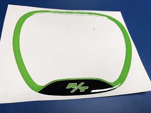 Steering WHEEL TRIM RING R/T lime emblem domed Sticker Decal Challenger Charger Dodge