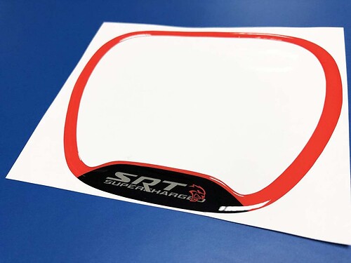 Steering WHEEL TRIM Ring SRT Hellcat supercharged Red stripes domed Sticker Decal Dodge