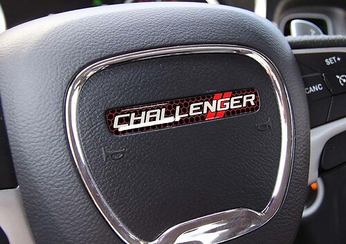 One Steering Wheel emblem domed Sticker Decal Challenger Dodge