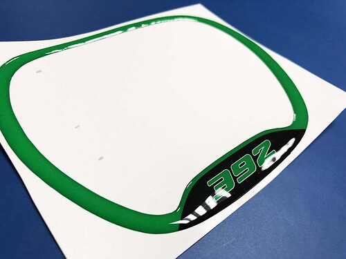 Steering WHEEL TRIM RING 392 green emblem domed Sticker Decal Challenger Charger