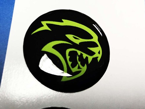 Start engine button Start Stop Hellcat logo Lime emblem domed Sticker Decal Challenger Charger Dodge