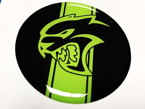 Hellcat Lime Fuel Door Insert emblem domed Sticker Decal for Challenger Dodge