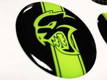 Hellcat Lime Fuel Door Insert emblem domed Sticker Decal for Challenger Dodge 2