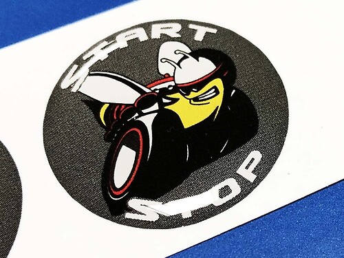Start engine button Start Stop Scat Pack logo Grey White emblem domed Stickers Decals Challenger Charger Dodge Scatpack