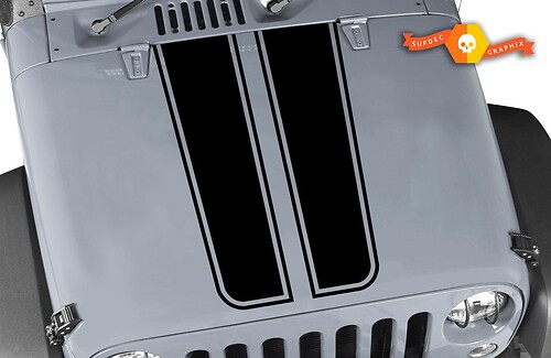 4x4 Sticker Decal Vinyl Hood Stripes for Jeep Wrangler 2011 - 2019 JK Rubicon