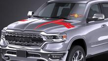 Dodge ram 2009 -2019 hood raise Sticker Decal / hood spears stripe stripes 2