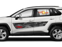 Pair of NEW TRD style RAV4 2019 2020 Toyota Sticker Decal Camo Mountains 2