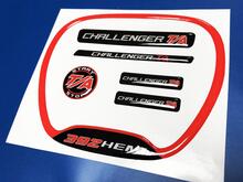 Set of CHALLENGER T/A 392  Steering WHEEL TRIM RING emblem domed Sticker Decal 2
