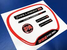 Set of CHALLENGER T/A 392  Steering WHEEL TRIM RING emblem domed Sticker Decal 3