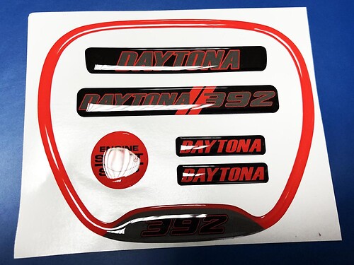 Set of Charger Red Daytona 392 Steering WHEEL TRIM RING emblem domed Sticker Decal Charger Dodge