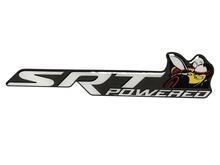 Scat Pack Challenger or Charger SRT Powered badge emblem domed Sticker Decal Dodge White color Grey Background Scatpack 2