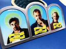 Holy trinity of The Grand Tour Altar Icon Jeremy Clarkson (The Orangutan) Richard Hammond (Hamster) James May (Captain Slow) emblem Sticker Decal
 2