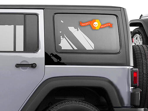2 Jeep Climbing Mountain Stickers Decals For 2007-2018 Jeep Wrangler JK JL New