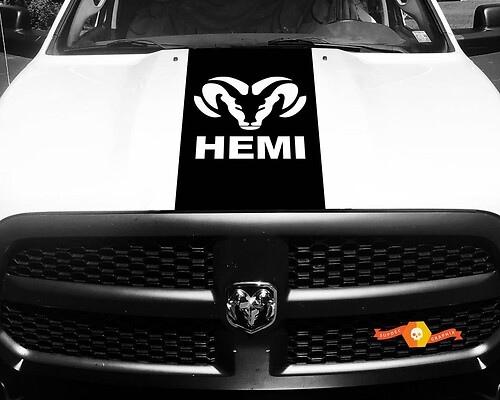 Dodge Ram 1500 2500 3500 Vinyl Racing Stripe RAM Hemi Hood Decals Stickers #13