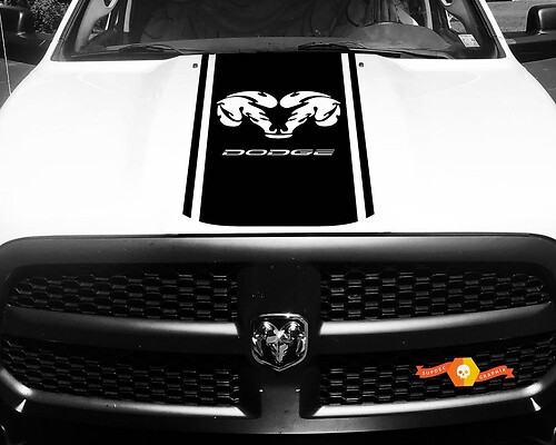 Dodge Ram 1500 2500 3500 Vinyl Racing Stripe RAM Dodge Hood Decals Stickers #17