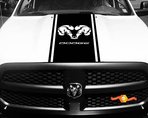 Dodge Ram 1500 2500 3500 Vinyl Racing Stripe RAM Dodge Hood Decals Stickers #19