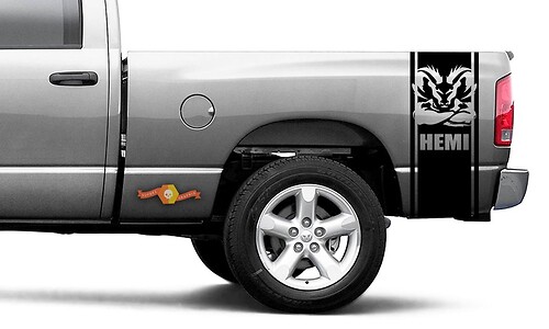 2 side DODGE RAM 1500 2500 VINYL DECAL Stripe Hemi Head 5.7 Turbo Sticker 20