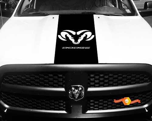 Dodge Ram 1500 2500 3500 Vinyl Racing Stripe RAM Dodge Hood Decals Stickers #28