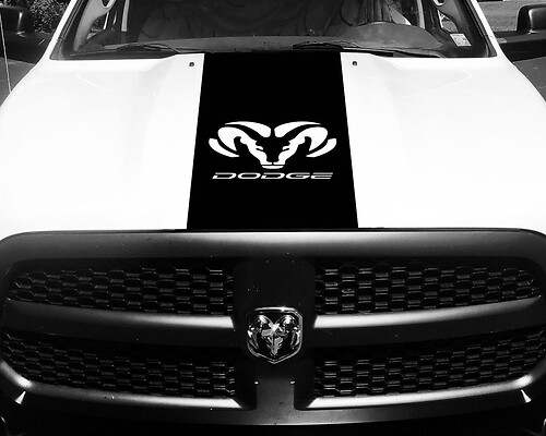 Dodge Ram 1500 Vinyl Decal HOOD Ram Head Racing HEMI Stripe Stickers #68