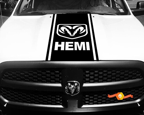 1500 2500 3500 Truck Vinyl Racing Decals Stripe Hemi Ram Dodge Hood Stickers  #75