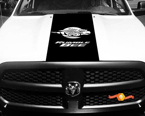 1500 2500 3500 Truck Vinyl Racing Stripe Dodge Rumble Bee Hood Decals Stickers #82