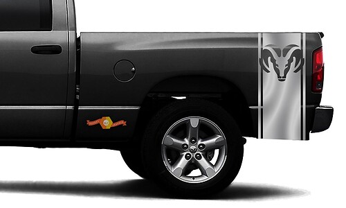 DODGE RAM 1500 VINYL DECAL bed side stripe racing CHROME sticker DODGE #90