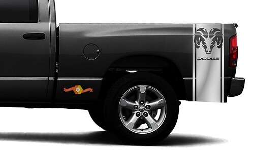 DODGE RAM 1500 VINYL DECAL bed side stripe racing CHROME sticker Ram Hemi #100