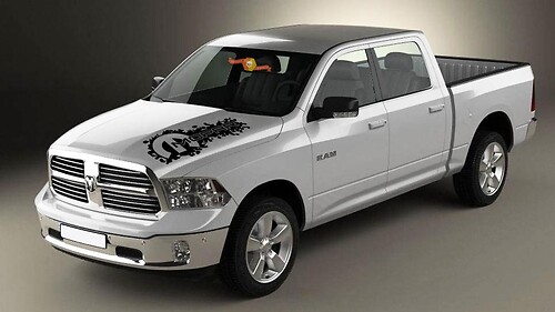 MOPAR Hood Vinyl Stickers Decals set of 2 Dodge Ram 1500 2500 graphics hemi 5.7L 6.4L 6.7
