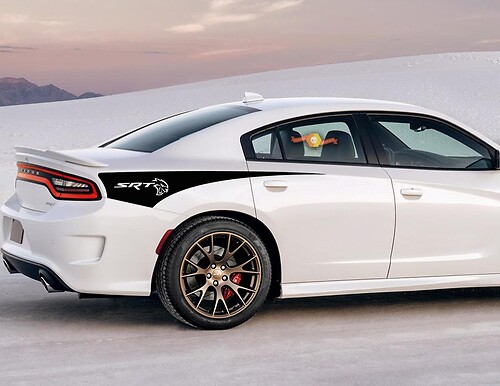 2X Dodge Charger SRT HELLCAT Rear Quarter Side Stripe Sticker Decal 2011-2020