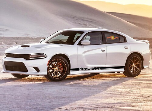 2X Dodge Charger MOPAR Rocker Panel Stickers Decals Stripe Vinyl Graphics Kit 2011-2019